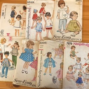 Vintage Toddler Girls’ and Dolls’ Sewing Patterns